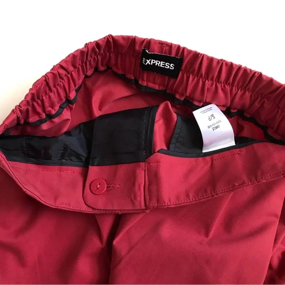 Express Super High Rise Pleated Ankle Pants in Coral Red Small - Picture 4 of 6